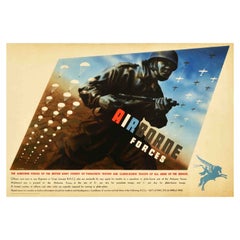 Original Vintage WWII Recruitment Poster Airborne Forces British Army Troops