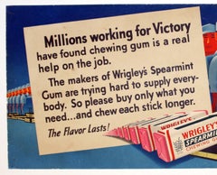 Original Vintage WWII War Effort Poster by Otis Shepard Wrigley's Spearmint Gum