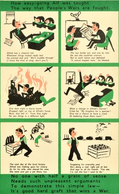 Original Vintage WWII Workplace Propaganda Poster Good Hard Graft Wins A War