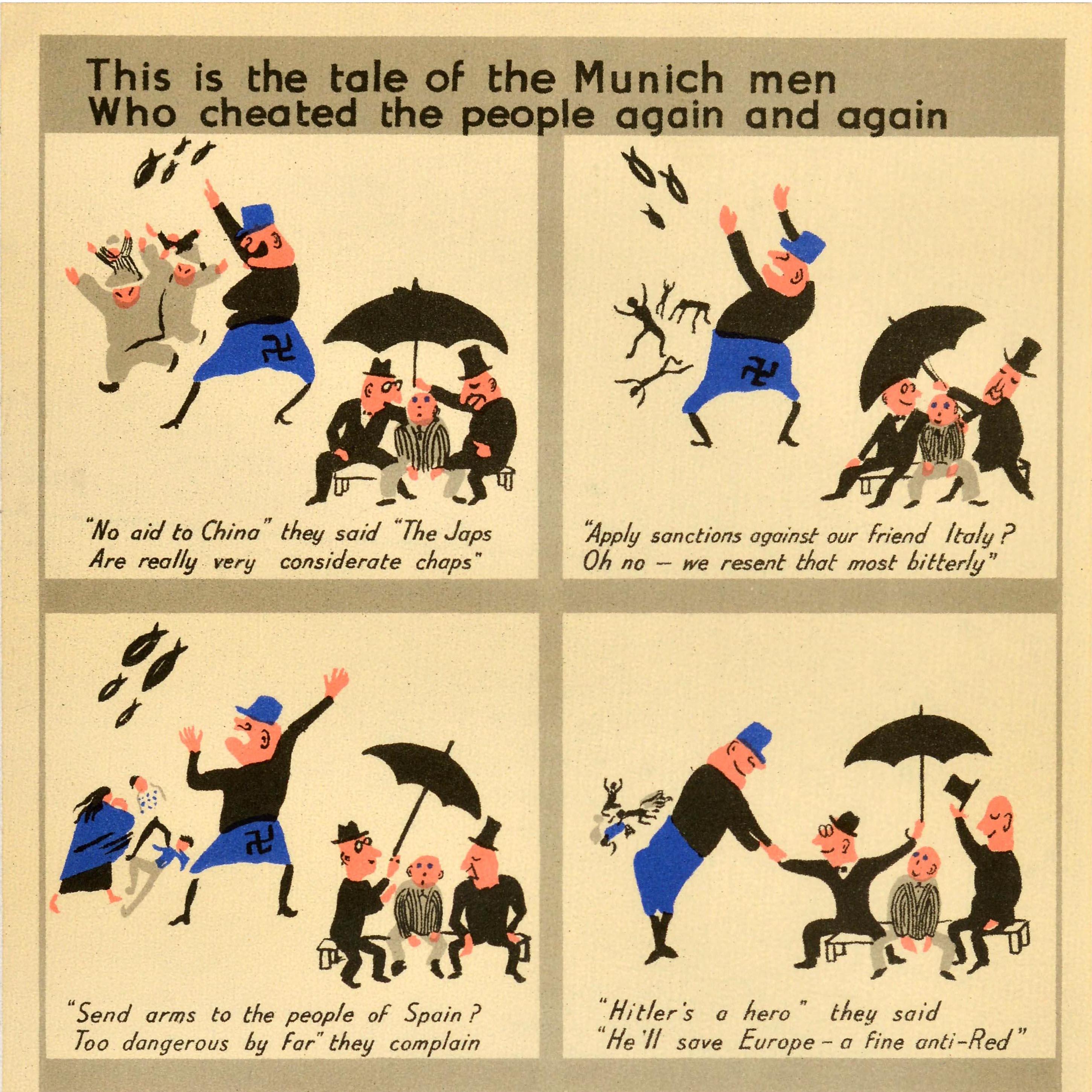 Britannico Poster propagandistico originale della seconda guerra mondiale Monaco di Baviera Uomini più navi da carbone in vendita