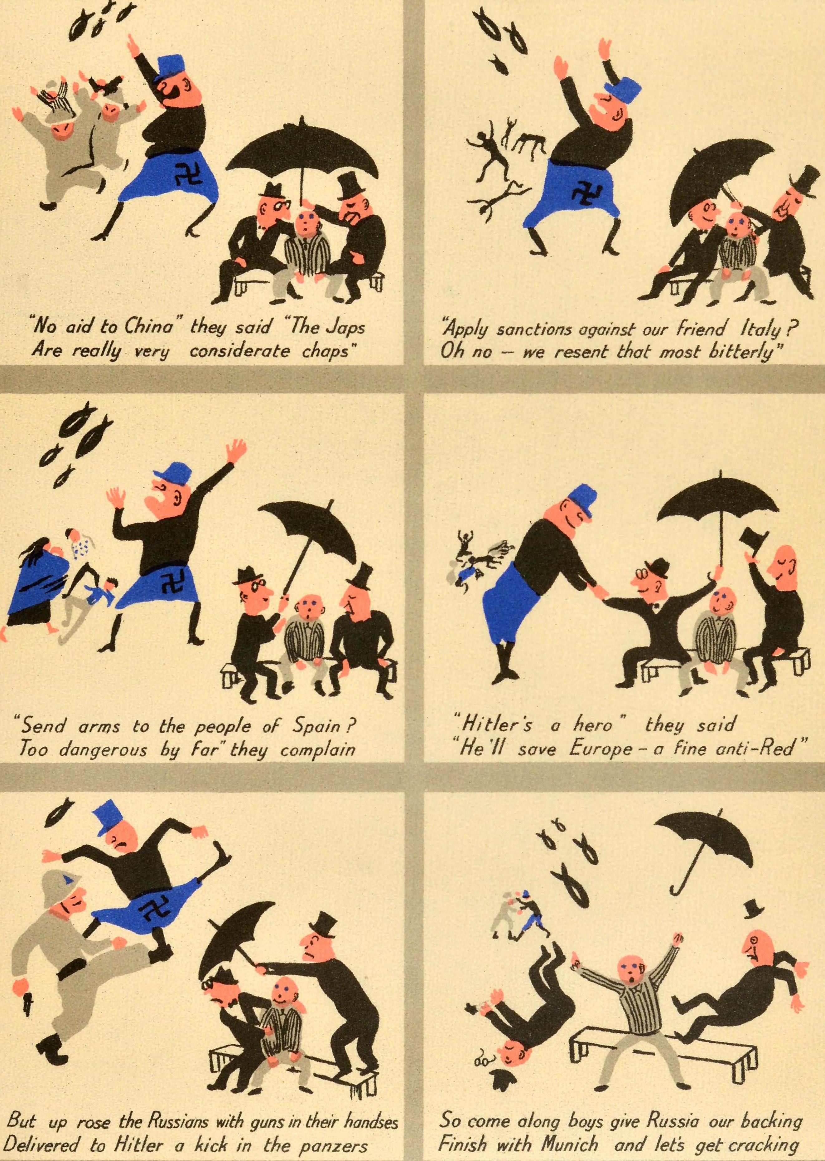 Metà XX secolo Poster propagandistico originale della seconda guerra mondiale Monaco di Baviera Uomini più navi da carbone in vendita