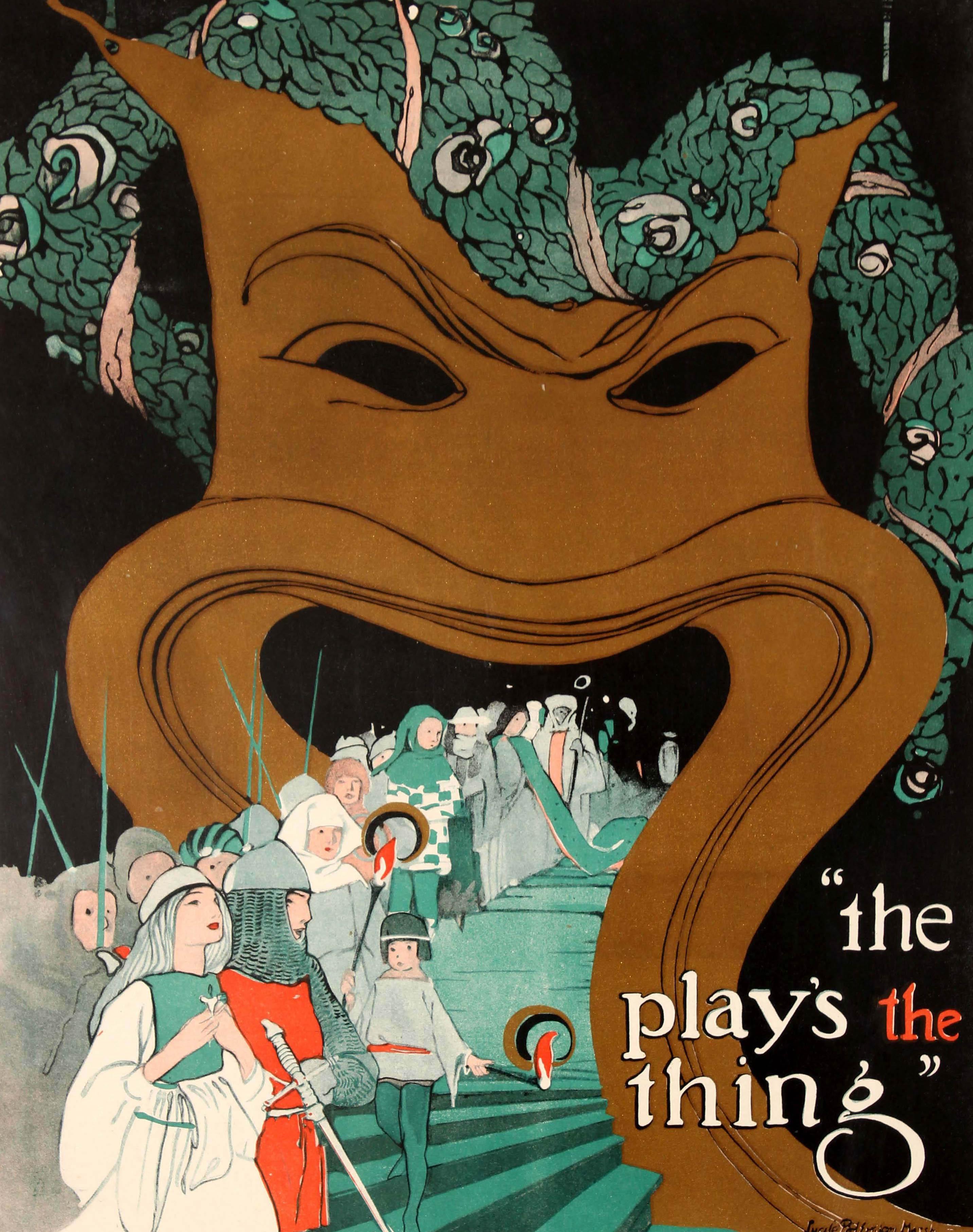 Original vintage advertising poster - The Play's the Thing - designed by the notable illustrator Lucile Patterson Marsh (1890-1978), published by the Bureau of Social Education and the National Board of the Young Women's Christian Association YWCA,