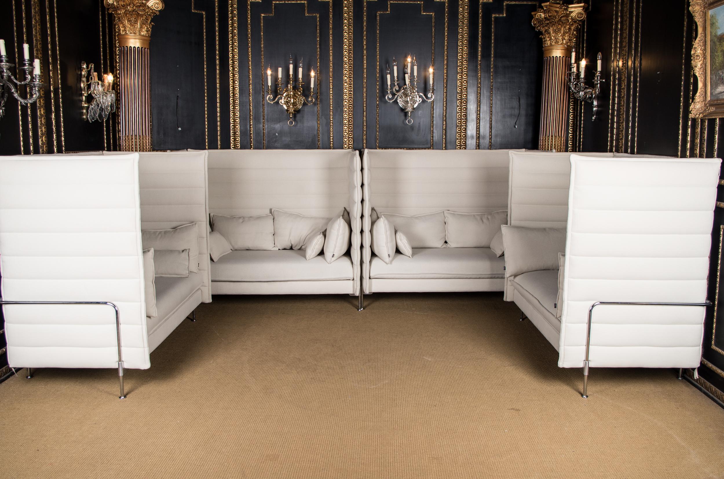 Original Vitra Alcove Work High Back Sofa Chrome NP 12