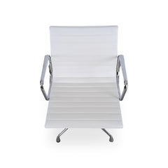 Original Vitra Charles & Ray Eames Stuhl EA 108 Leder weiß creme