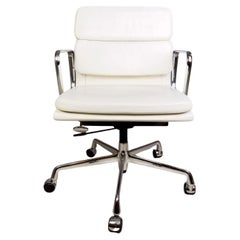 Originale Vitra EA 217 Bürostuhl Charles Eames leder weiß Chefsessel