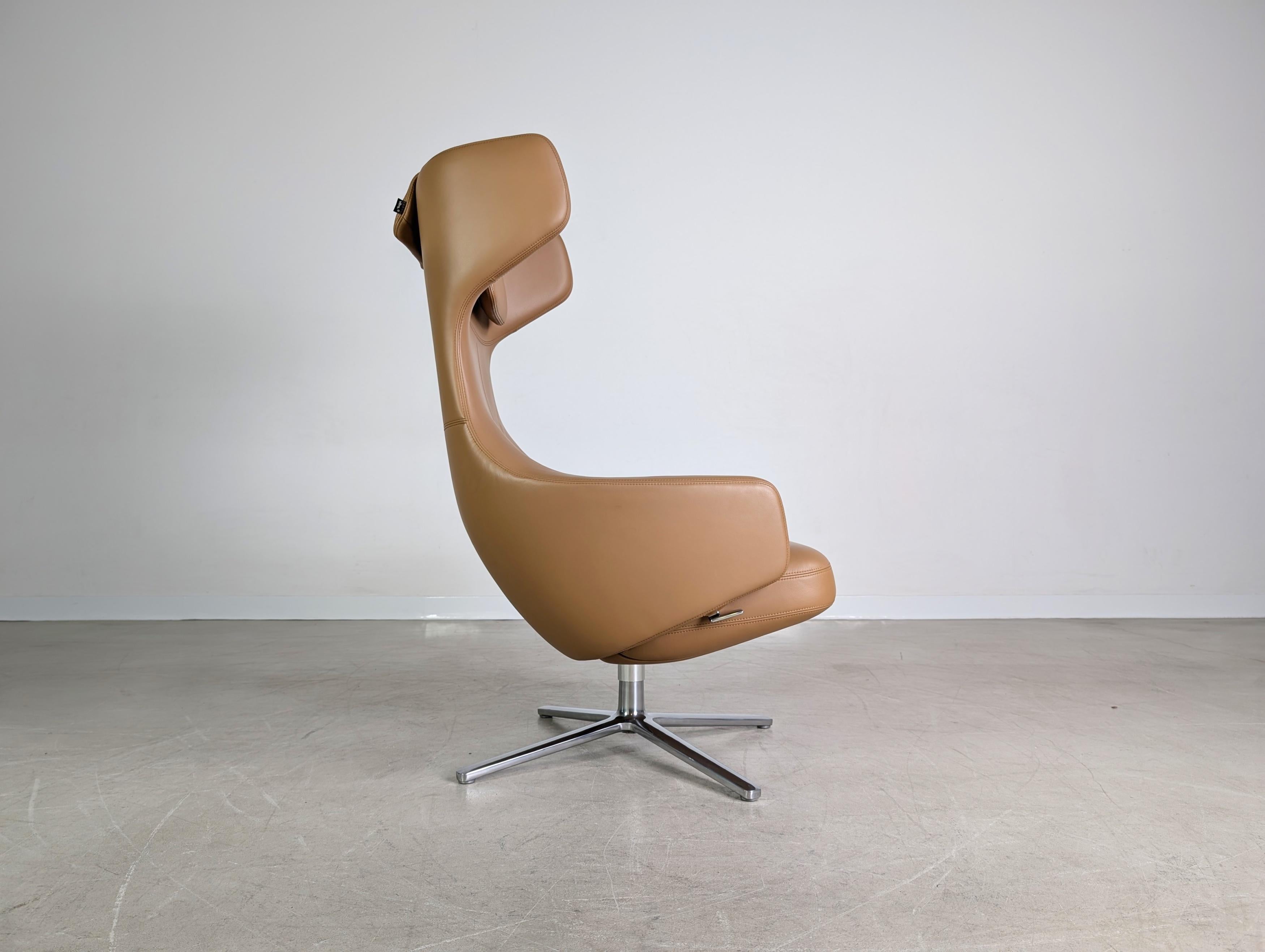 Original Vitra Grand Repos Sessel Antonio Citterio Leder coñac en venta 4