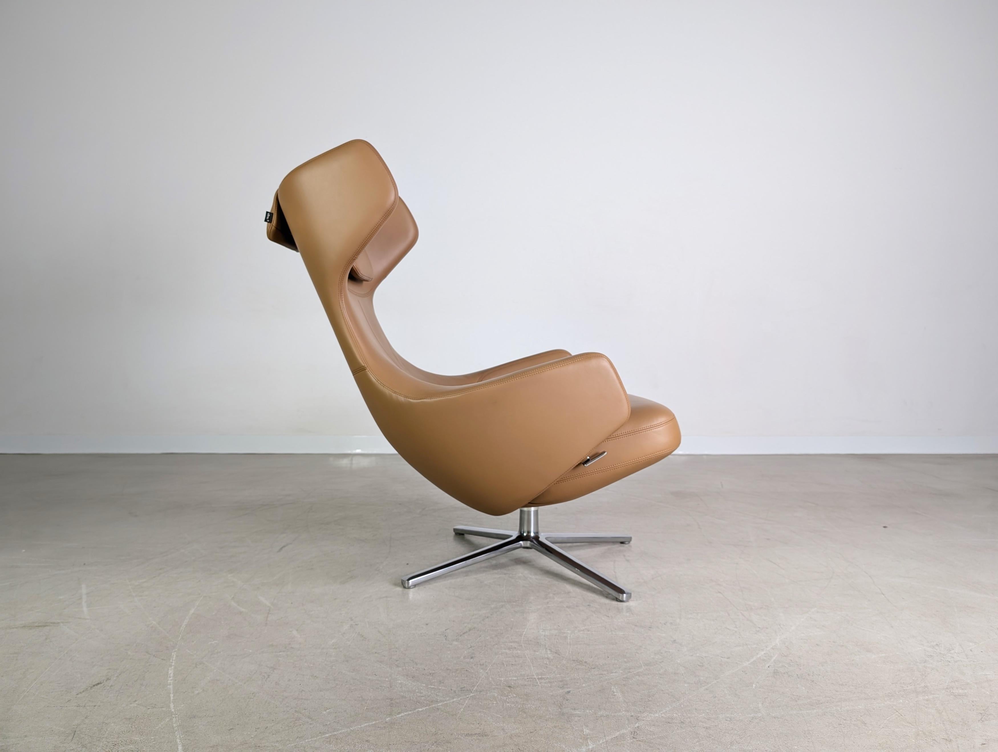 Original Vitra Grand Repos Sessel Antonio Citterio Leder coñac en venta 5