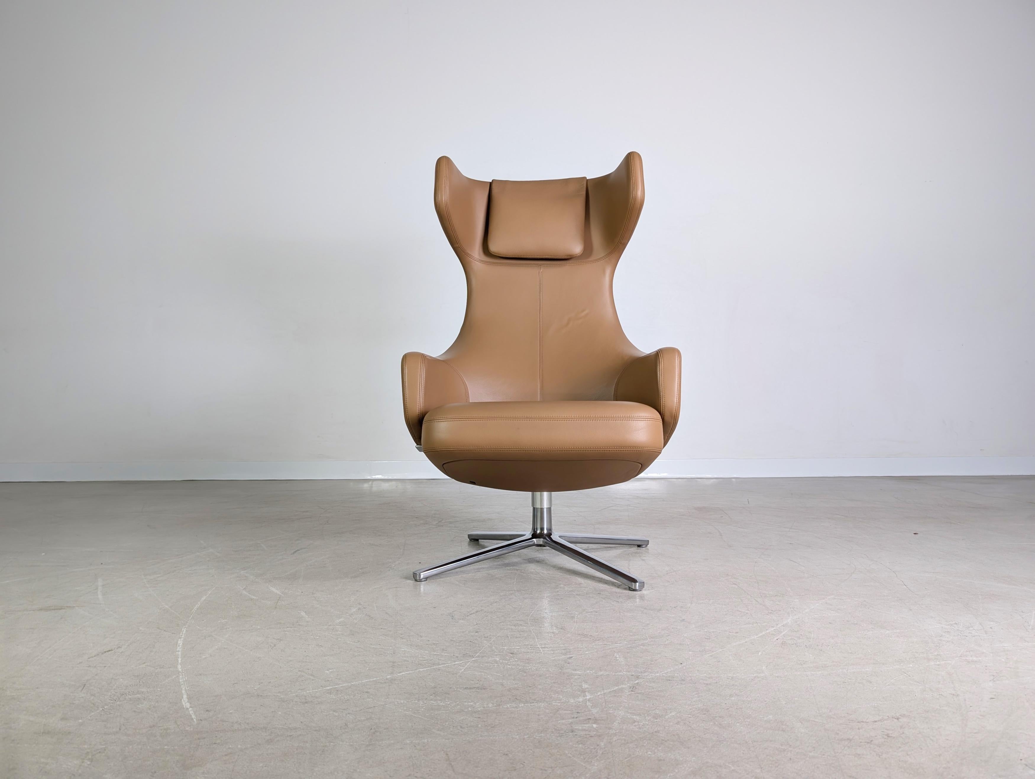 Original Vitra Grand Repos Sessel Antonio Citterio Leder coñac Posmoderno en venta
