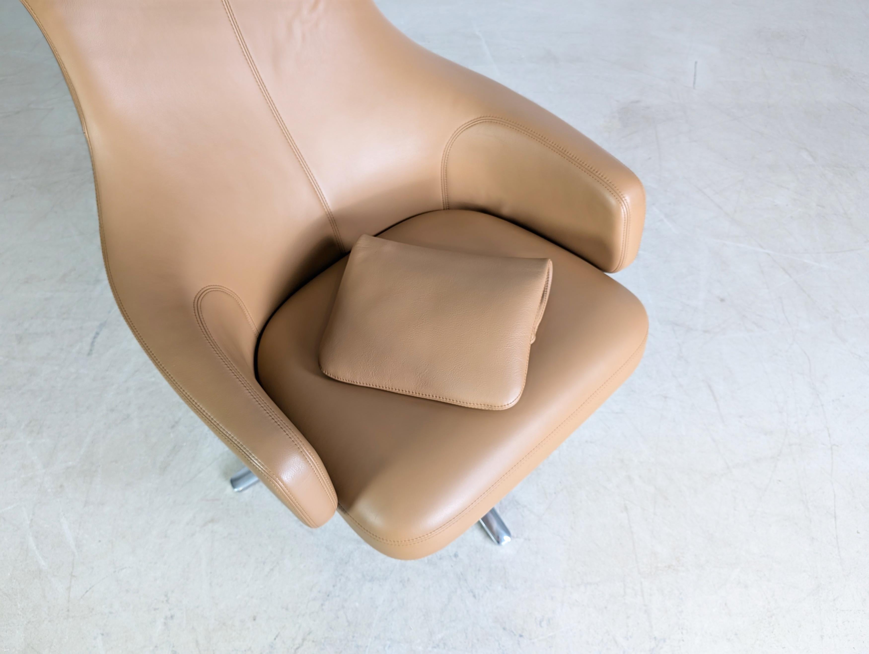 Original Vitra Grand Repos Sessel Antonio Citterio Leder coñac Acero en venta