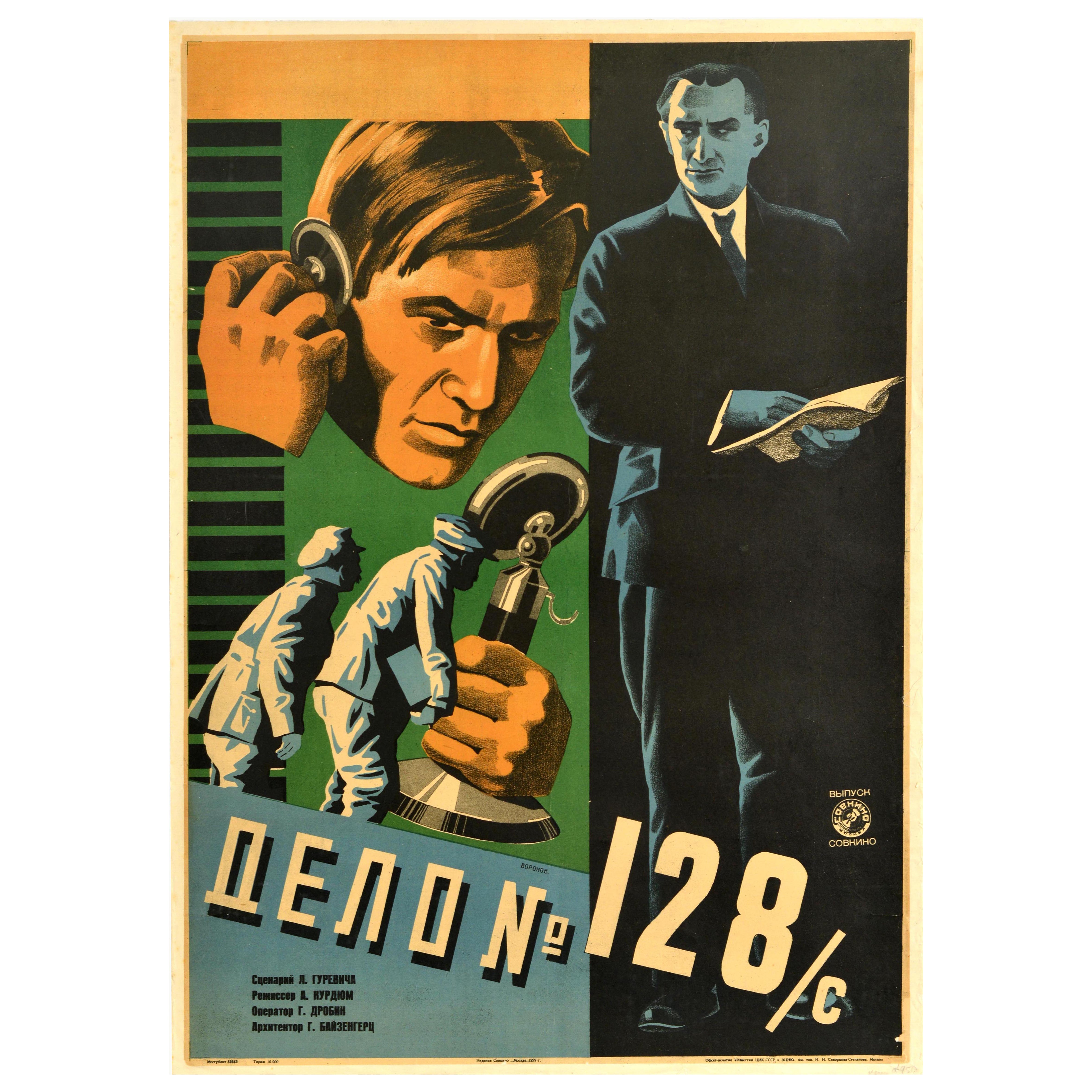 Original Vntage Film Poster Case 128 Abenteuer Konstruktivismus Russischer Bürgerkrieg im Angebot