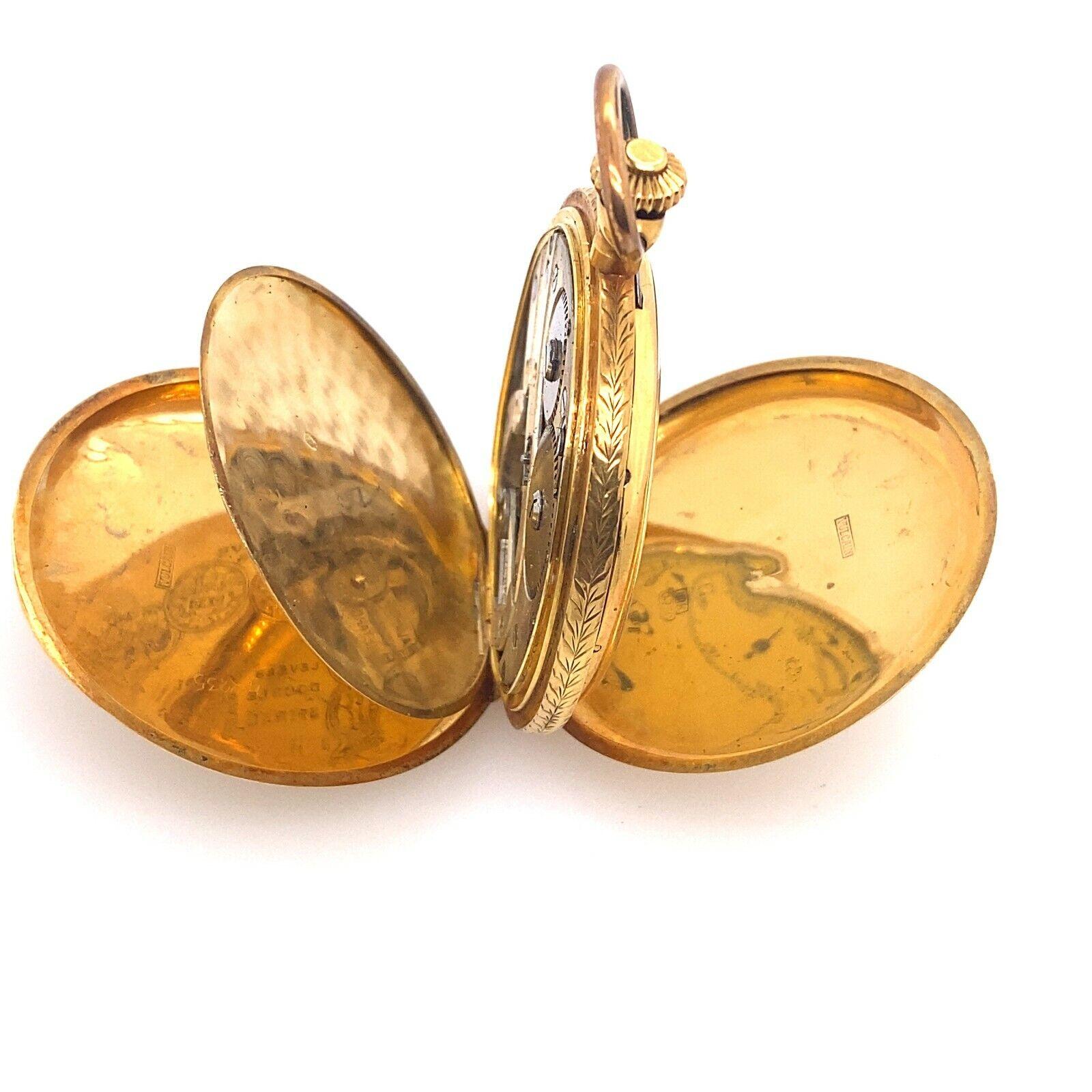 Original Vulcain-Taschenuhr aus 18 Karat Gelbgold im Angebot 4