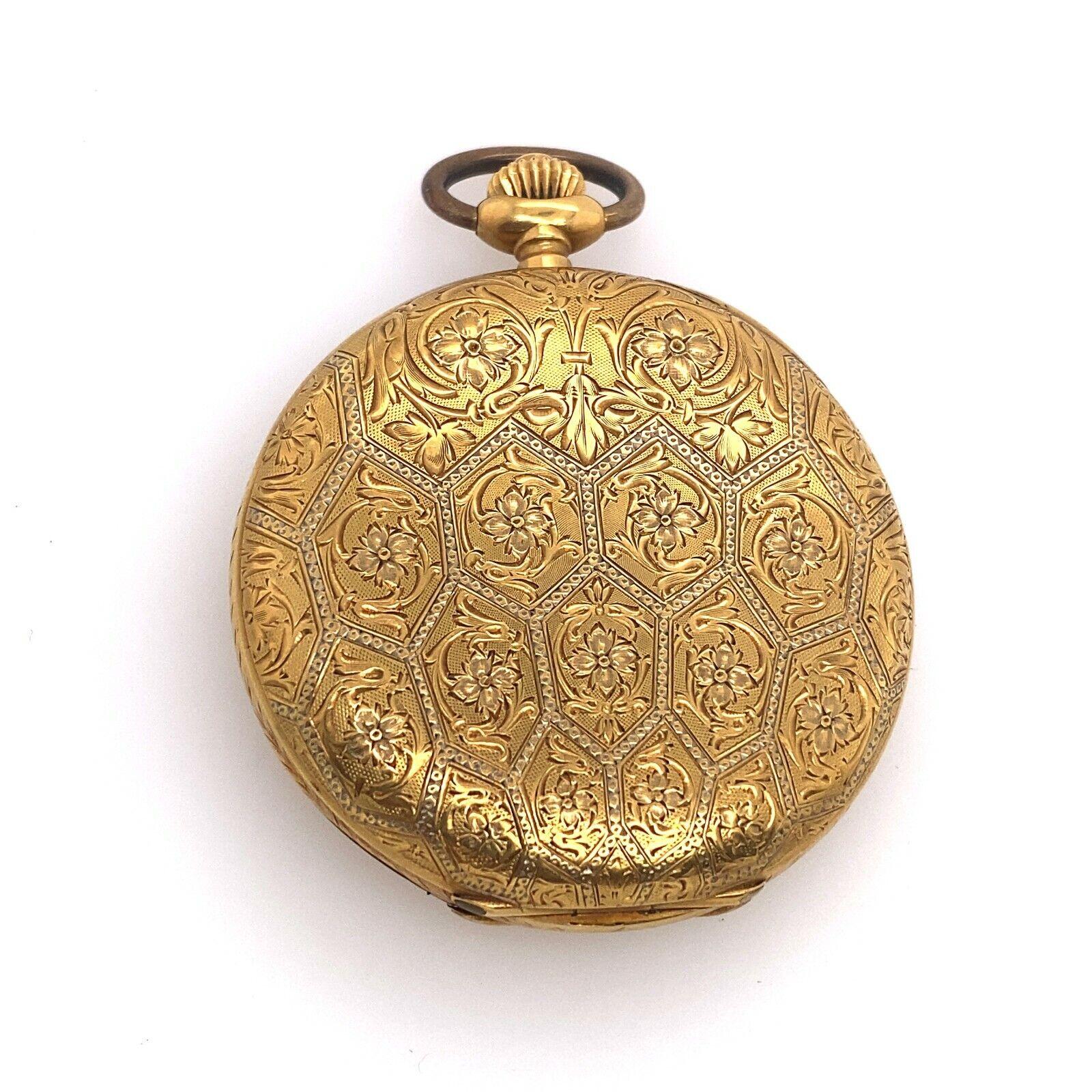 Original Vulcain-Taschenuhr aus 18 Karat Gelbgold im Angebot 5