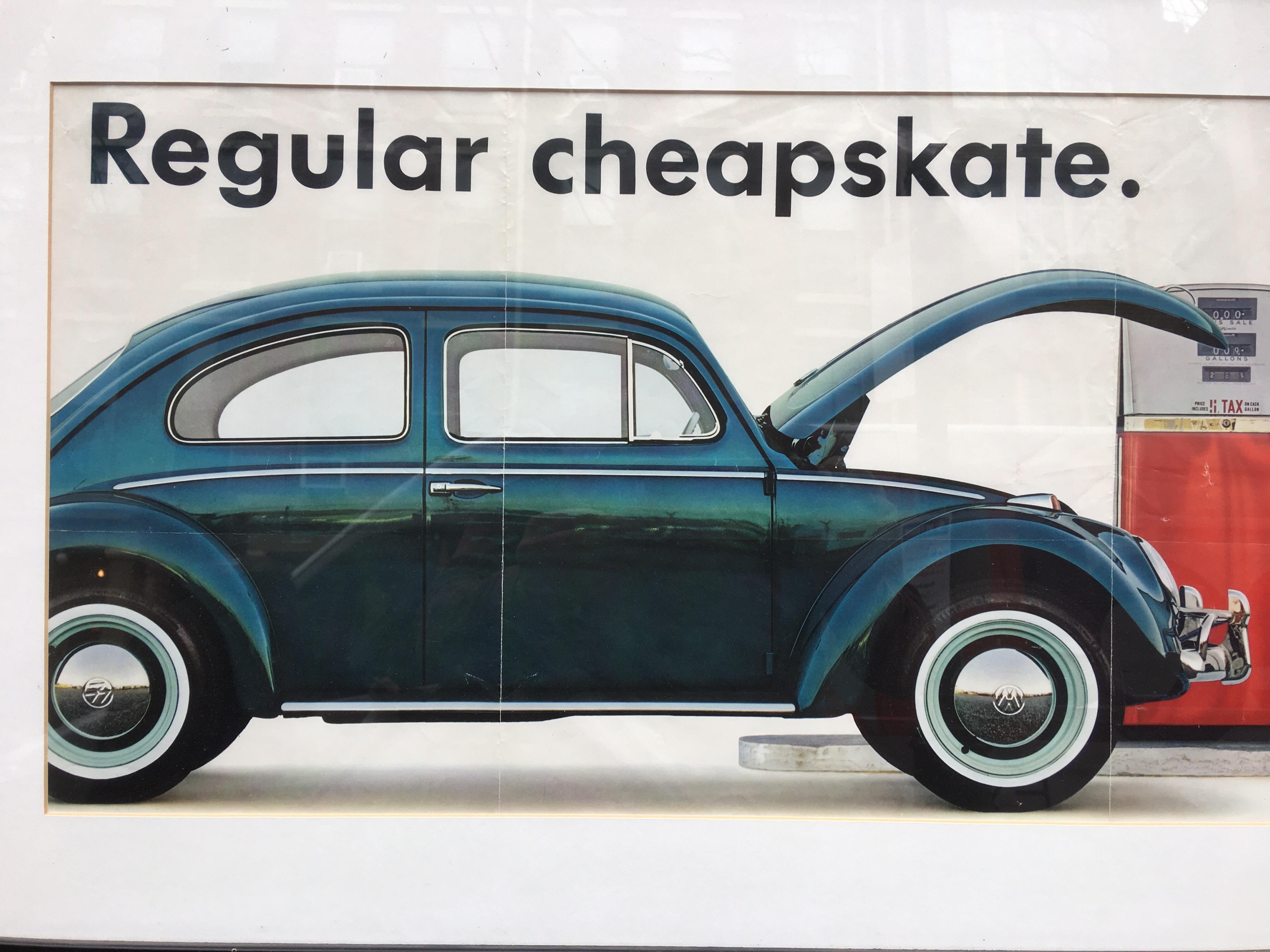 Mid-Century Modern Original VW Dealership Poster