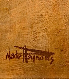 Peinture à l'huile originale du milieu du siècle de Wade Reynolds représentant le visage d'une fille