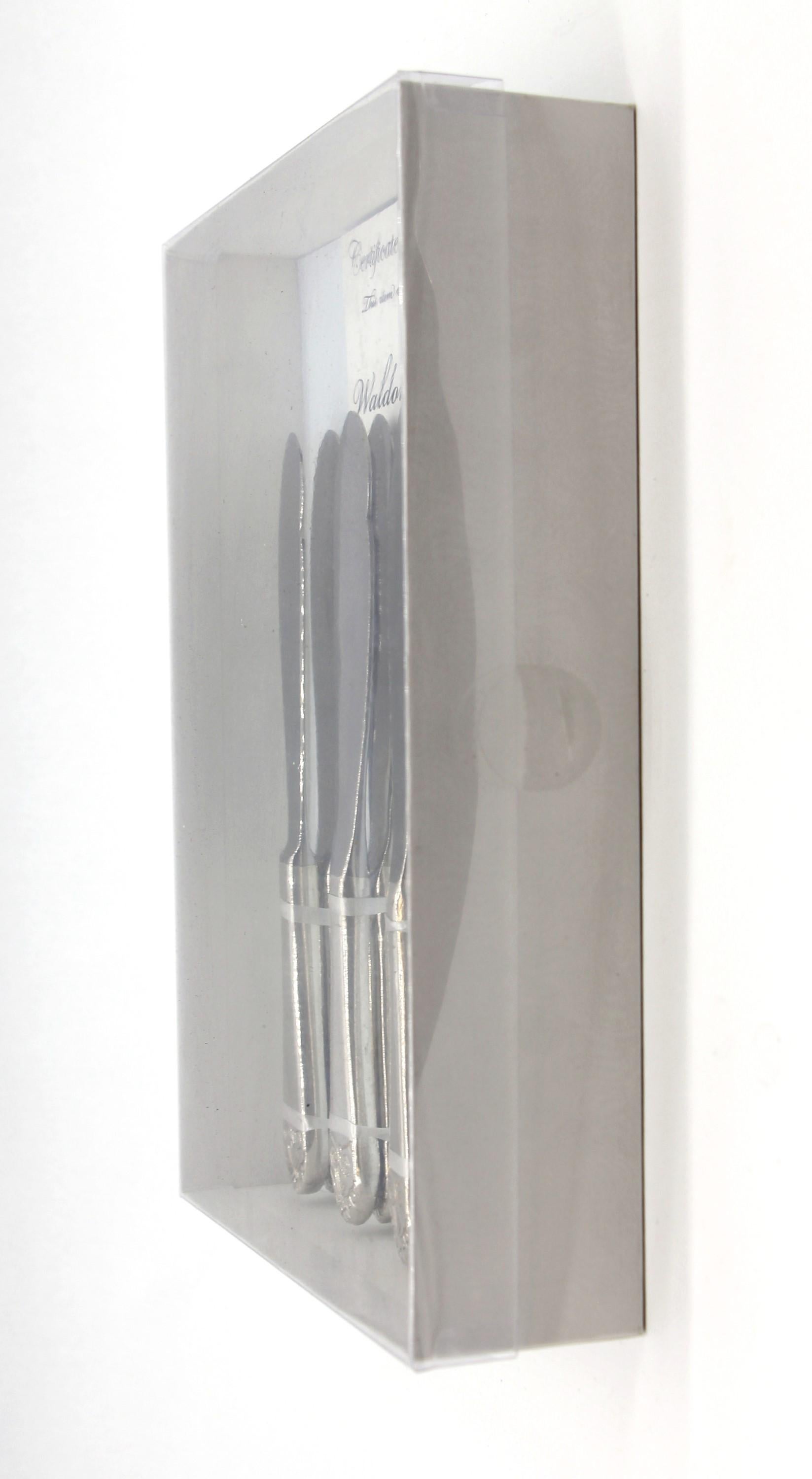 Silver Plate Original Waldorf Astoria Hotel Art Deco 8 Pc Fish Knife Set