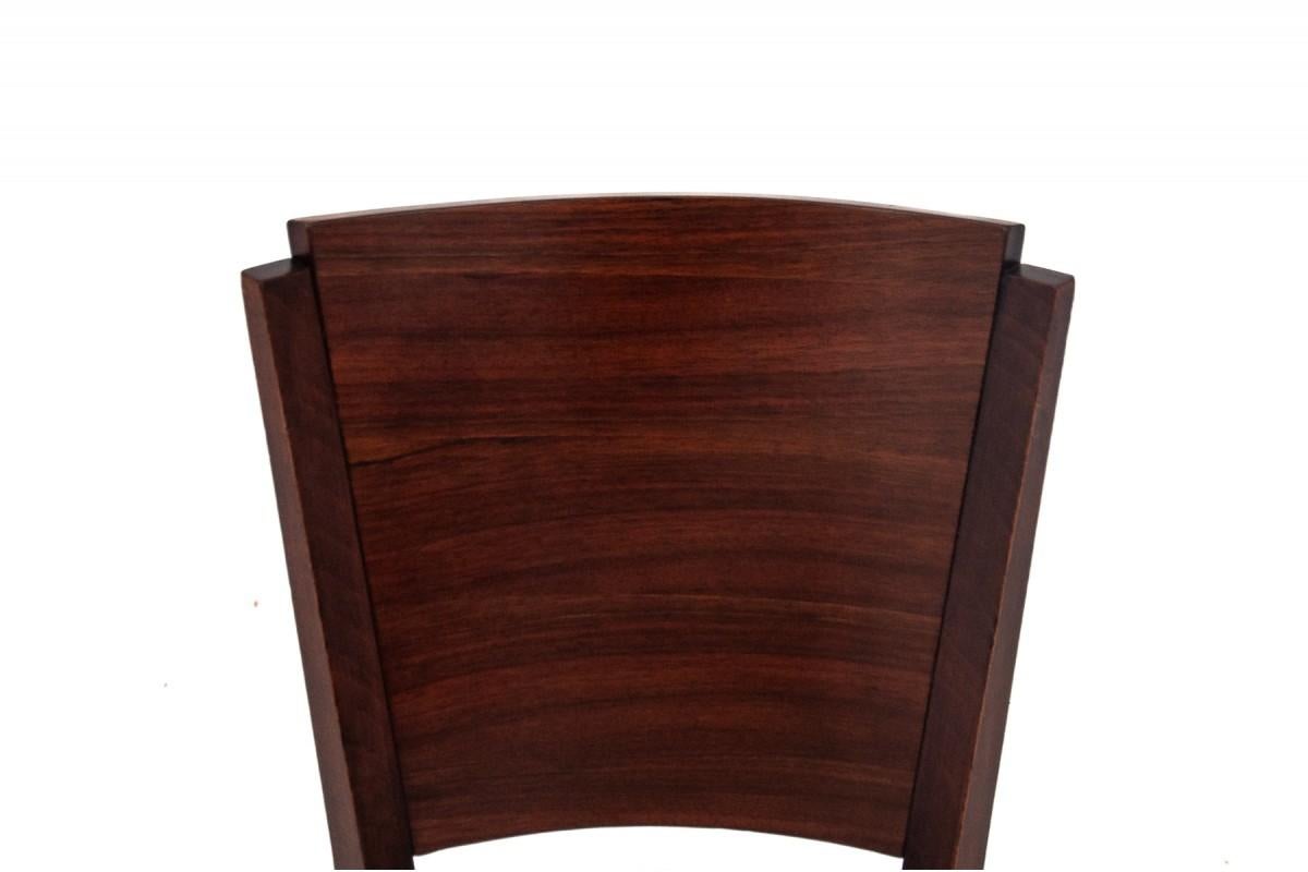 20th Century Original walnut extendable table, designed by Louis Majorelle, with 6 Art Deco c For Sale