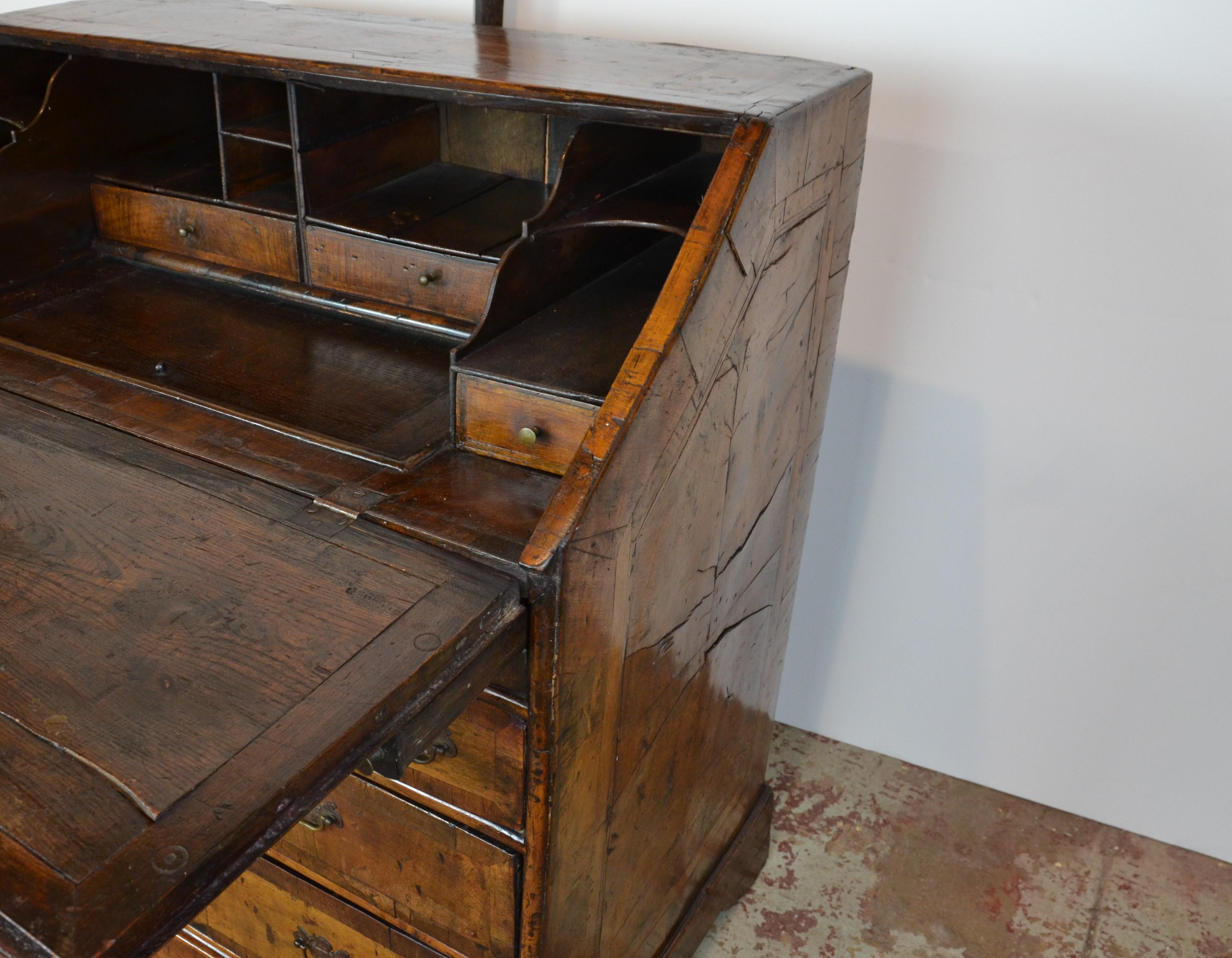 Wood Original Walnut Queen Anne Secretary Desk /Bureau For Sale