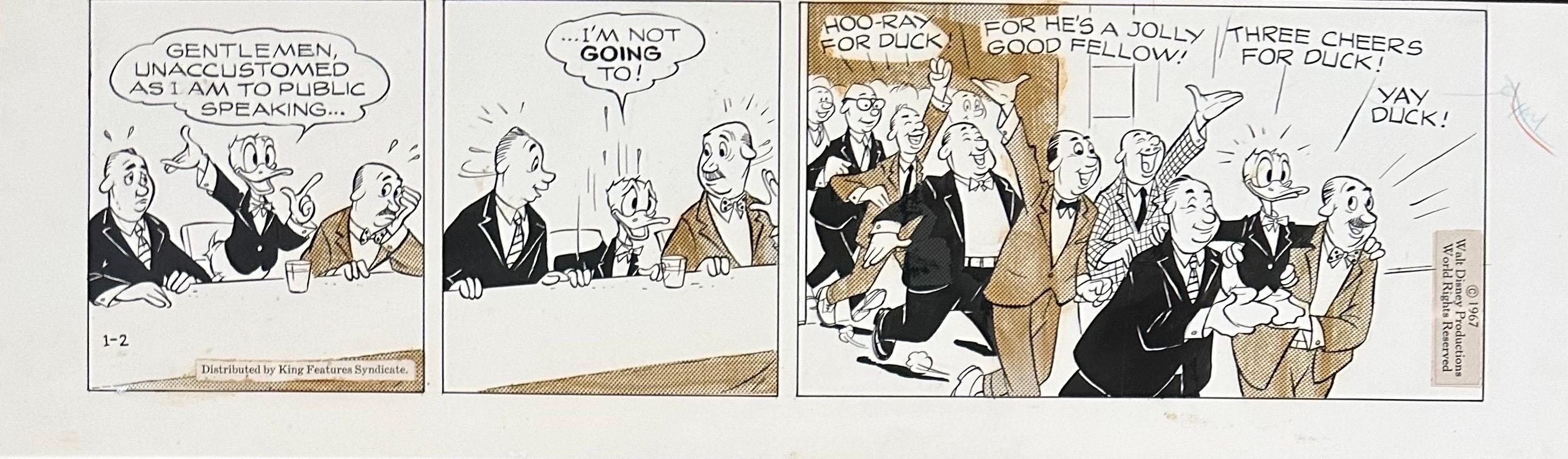 Original Walt Disney „Donald Duck“ Comic Strip-Kunst 1967 (Moderne der Mitte des Jahrhunderts) im Angebot
