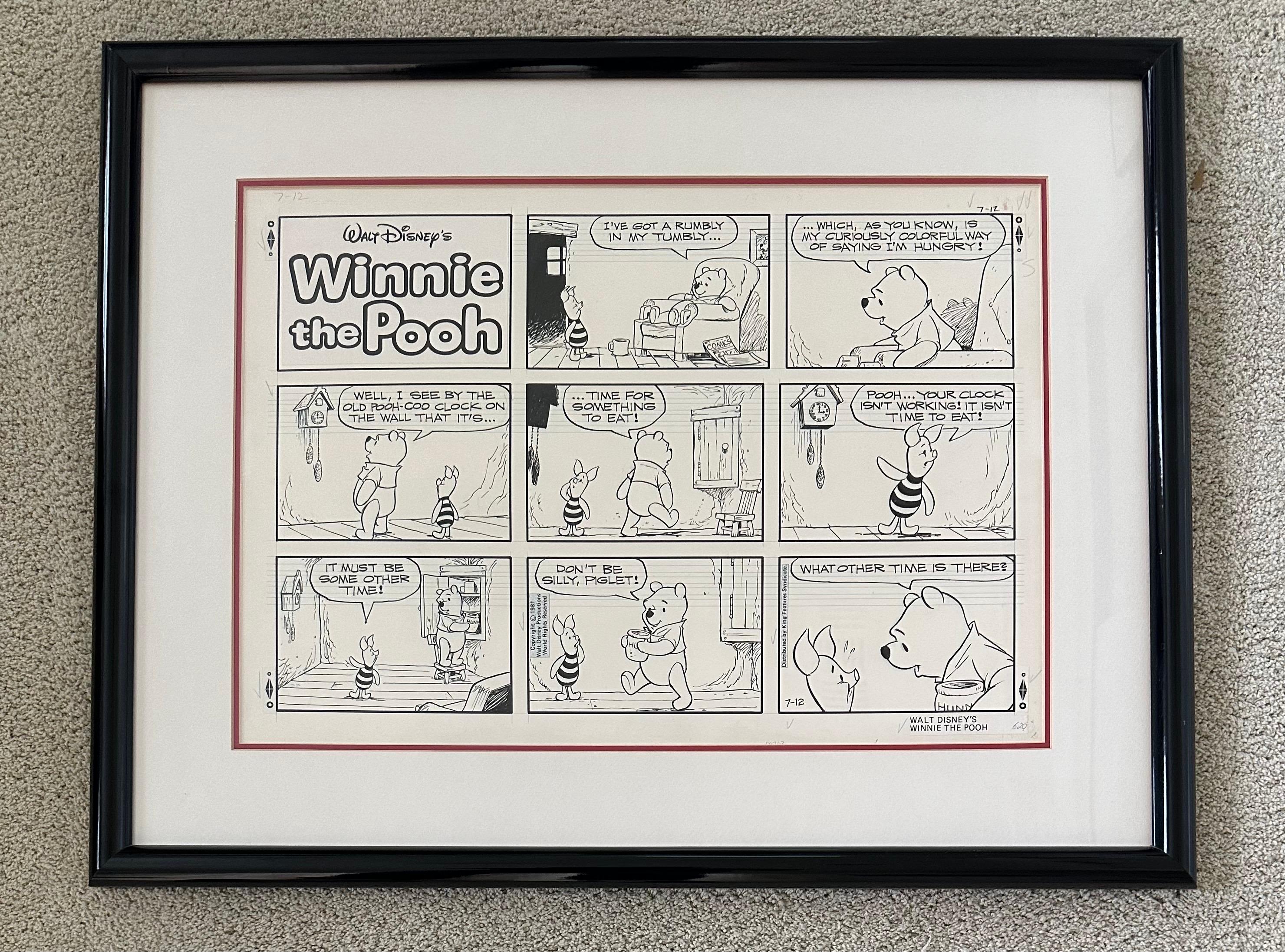 Original Walt Disney „Winnie the Pooh“ Comic Strip-Kunstwerk 1981 (amerikanisch) im Angebot