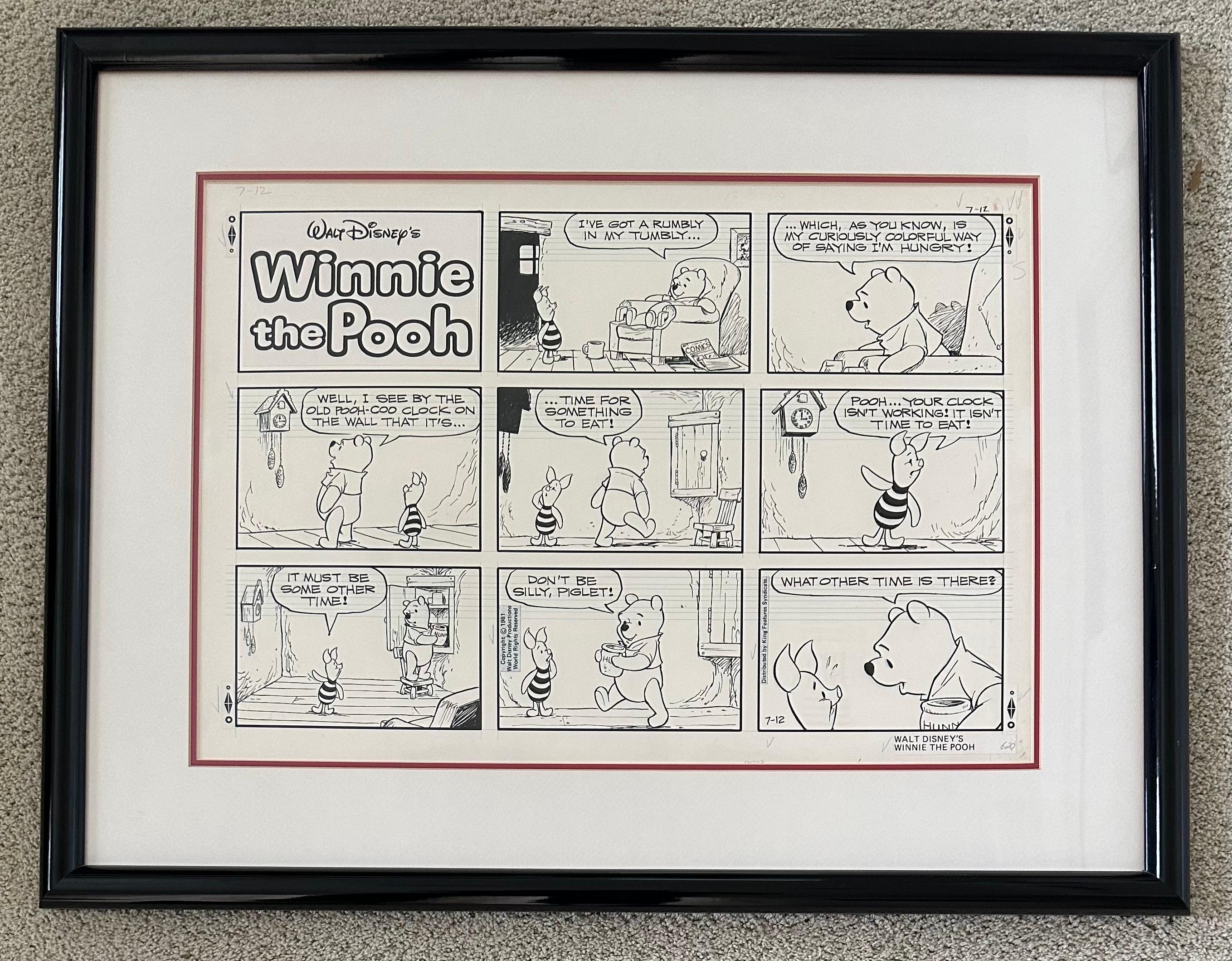 Original Walt Disney „Winnie the Pooh“ Comic Strip-Kunstwerk 1981 im Zustand „Gut“ im Angebot in San Diego, CA