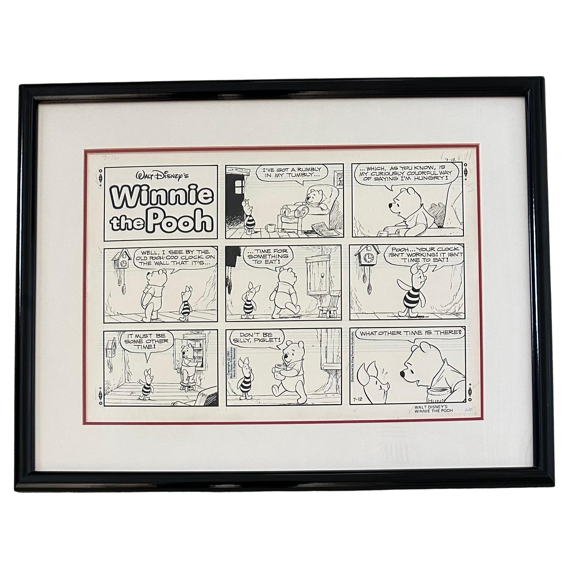 Original Walt Disney "Winnie the Pooh" Comic Strip Art 1981