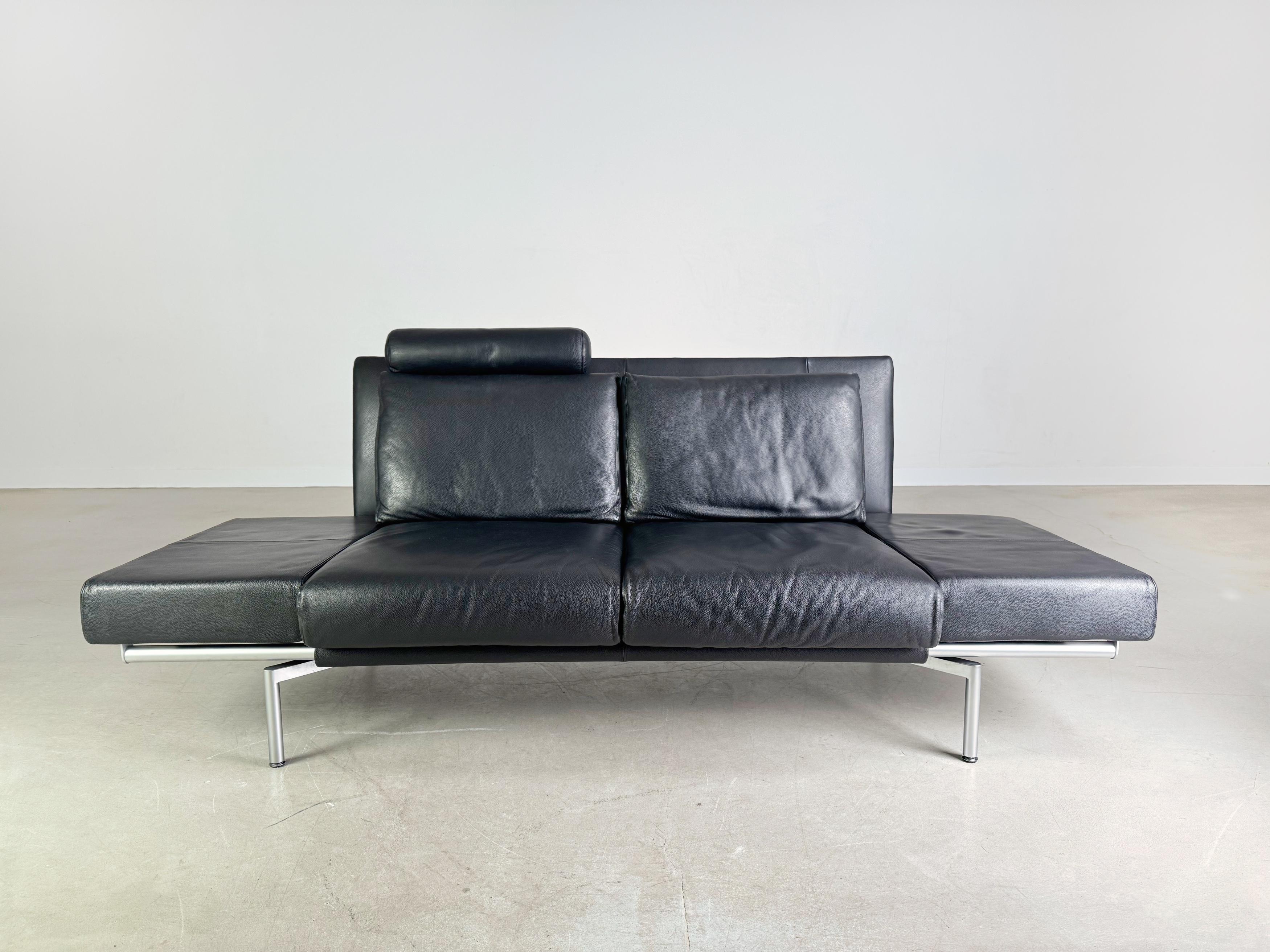 Original Walter Knoll Design Sofa-Kommode Jason 390 Leder schwarz (Stahl)
