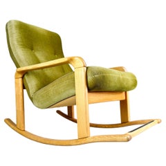 Sedia a dondolo originale Walter Knoll Midcentury vintage anni '60