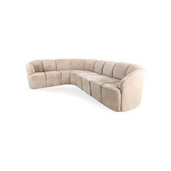 Sofá esquinero Piccolino original de Walter Knoll, de ante, estilo vintage