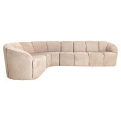 Sofá esquinero Piccolino original de Walter Knoll, de ante, estilo vintage