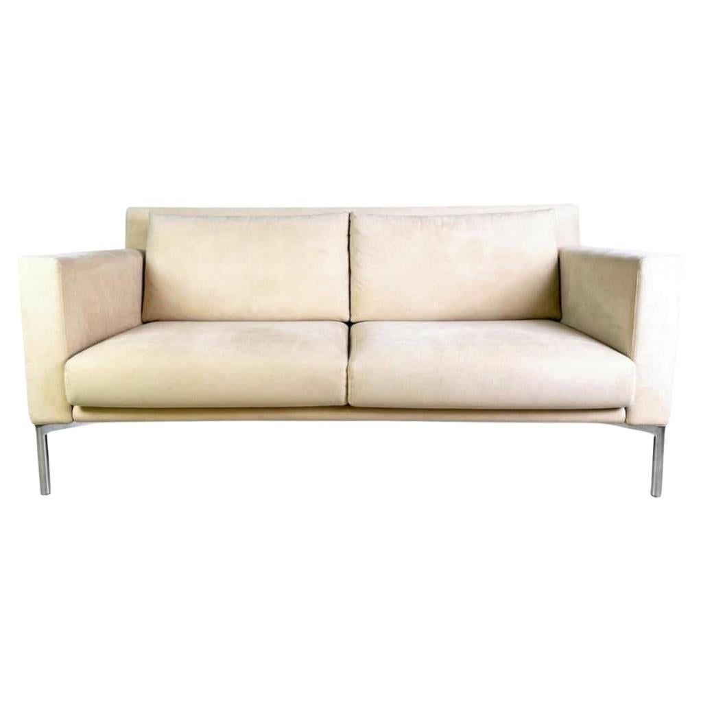 Original Walter Knoll Sofa Jason 391 Wildleder beige Design in vendita