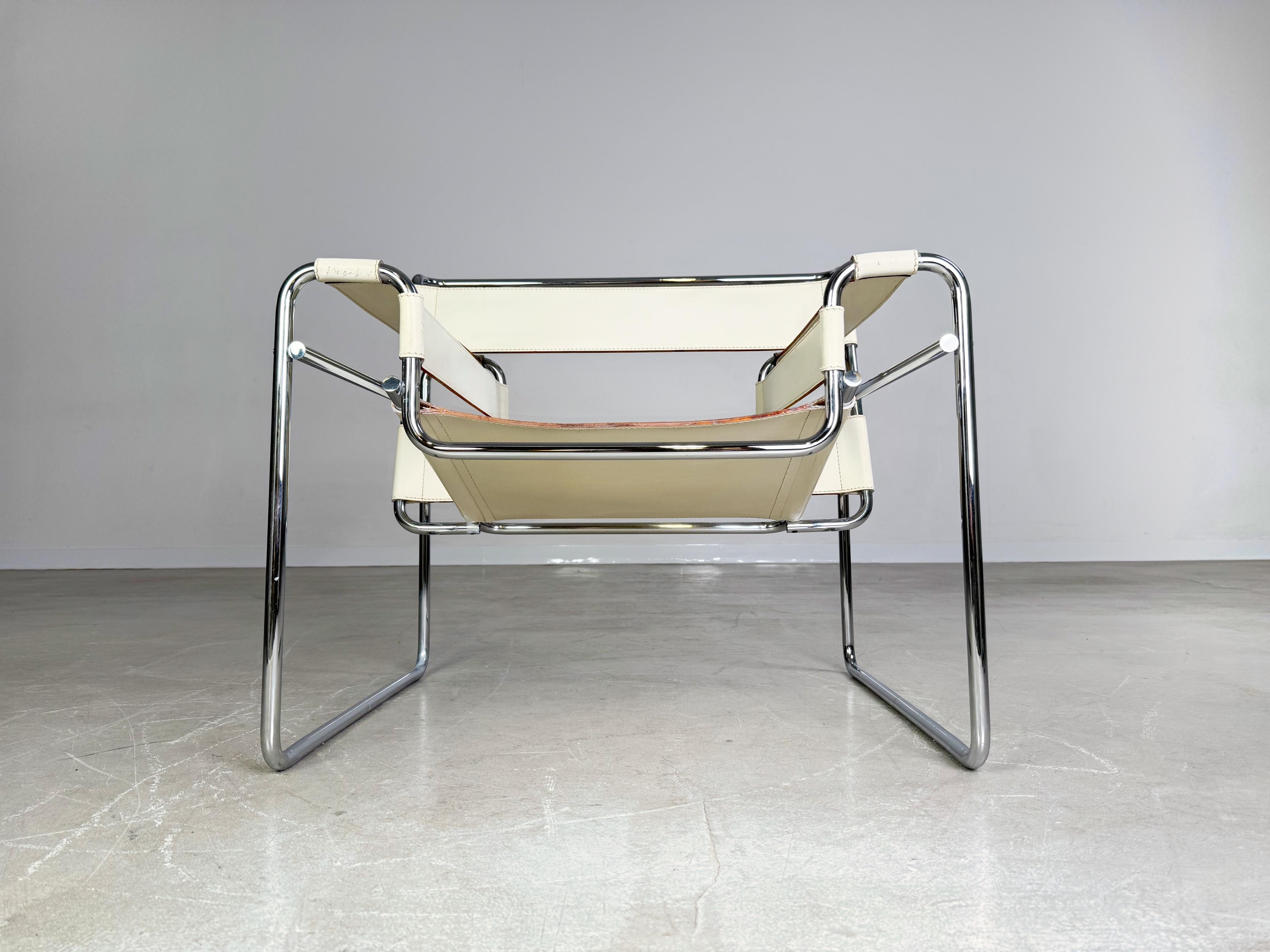 Mid-Century Modern Original Wassily Sessel Knoll International Marcel Breuer weiß For Sale