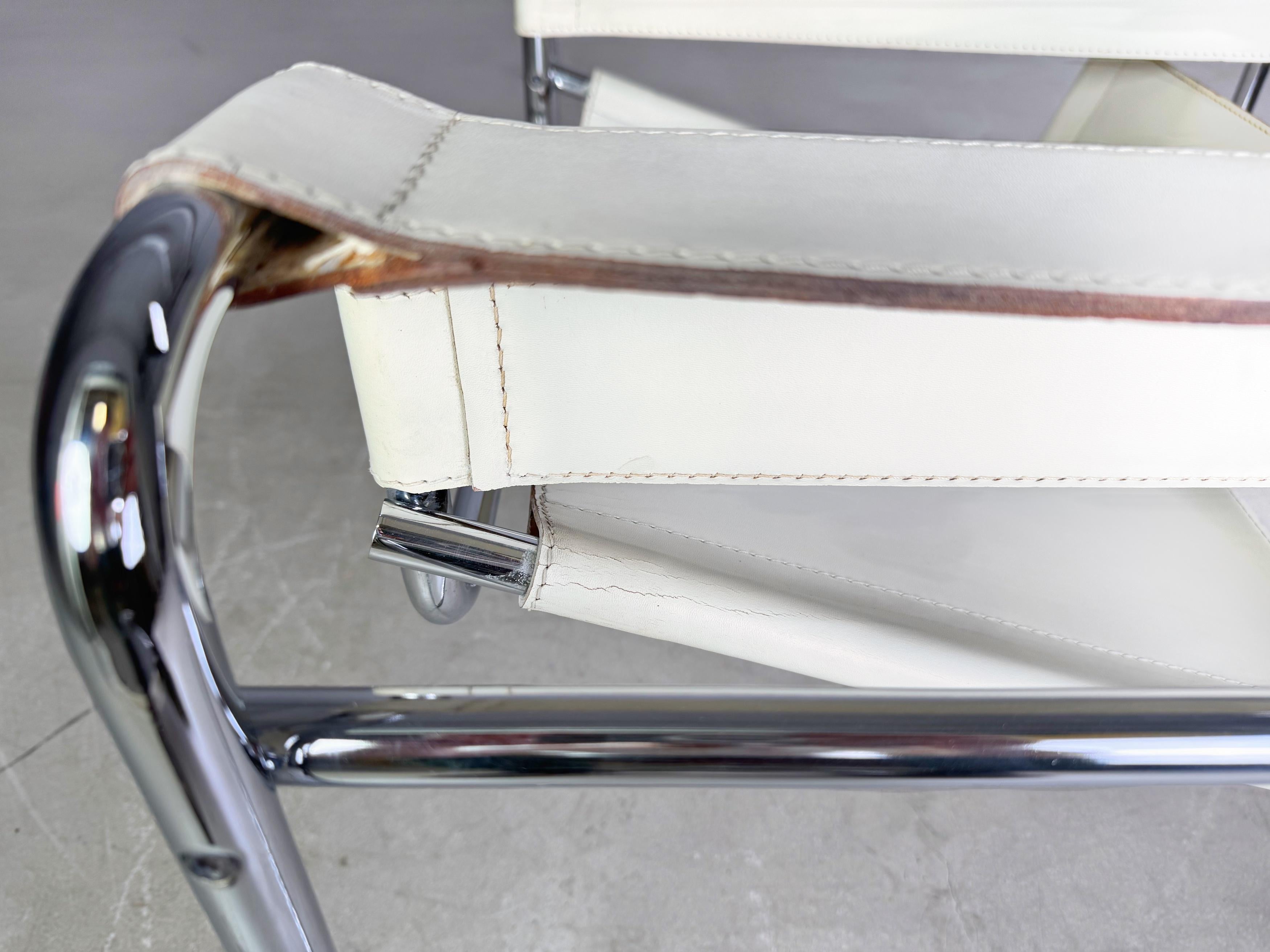 Steel Original Wassily Sessel Knoll International Marcel Breuer weiß For Sale
