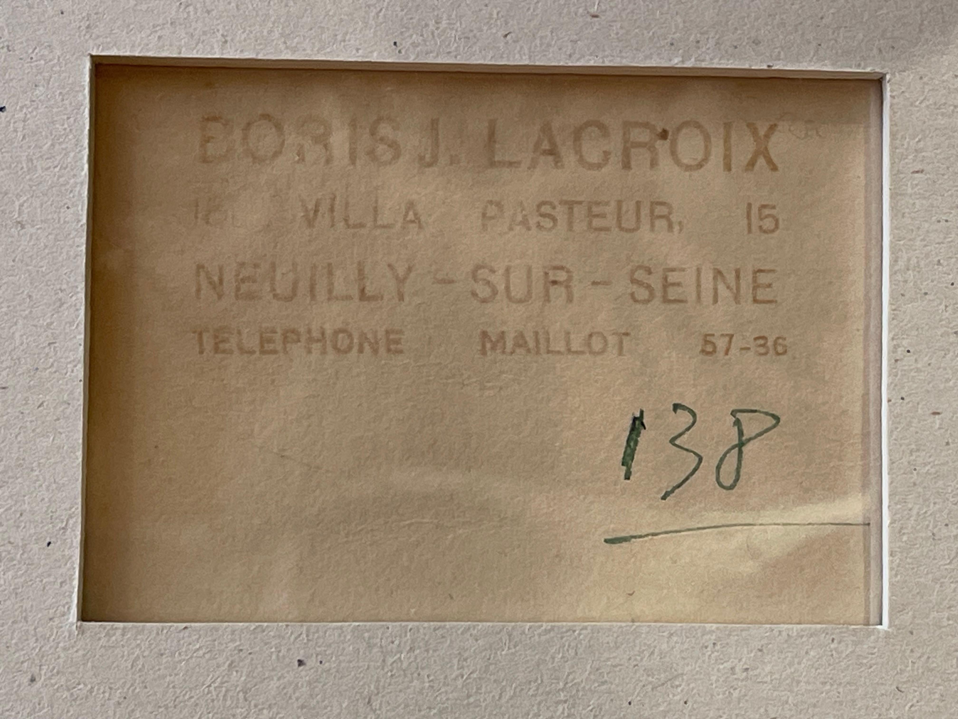 Aquarelle originale de Boris Lacroix, France, Art Déco, circa 1930 en vente 1