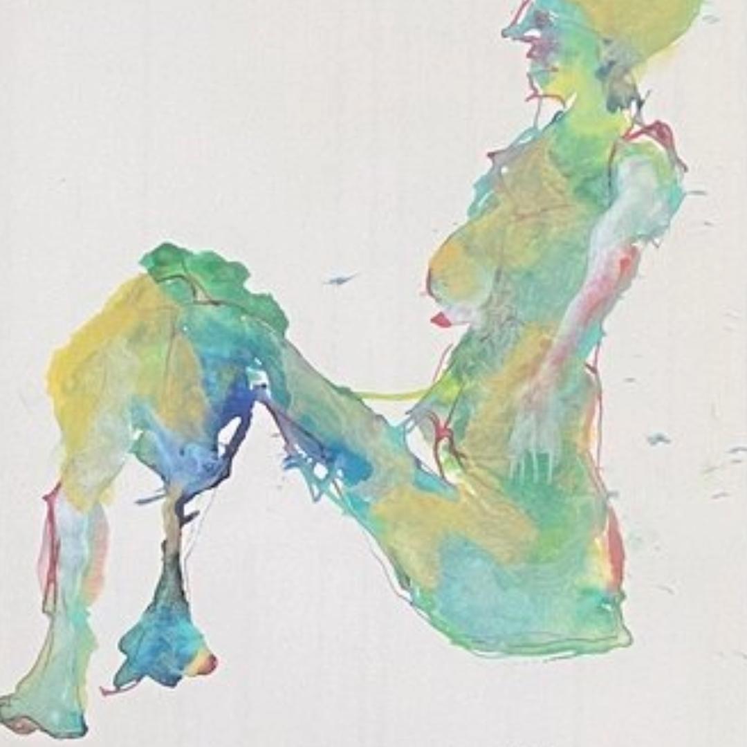 Modern Original Watercolor Figurative Painting by Martin Sumers For Sale