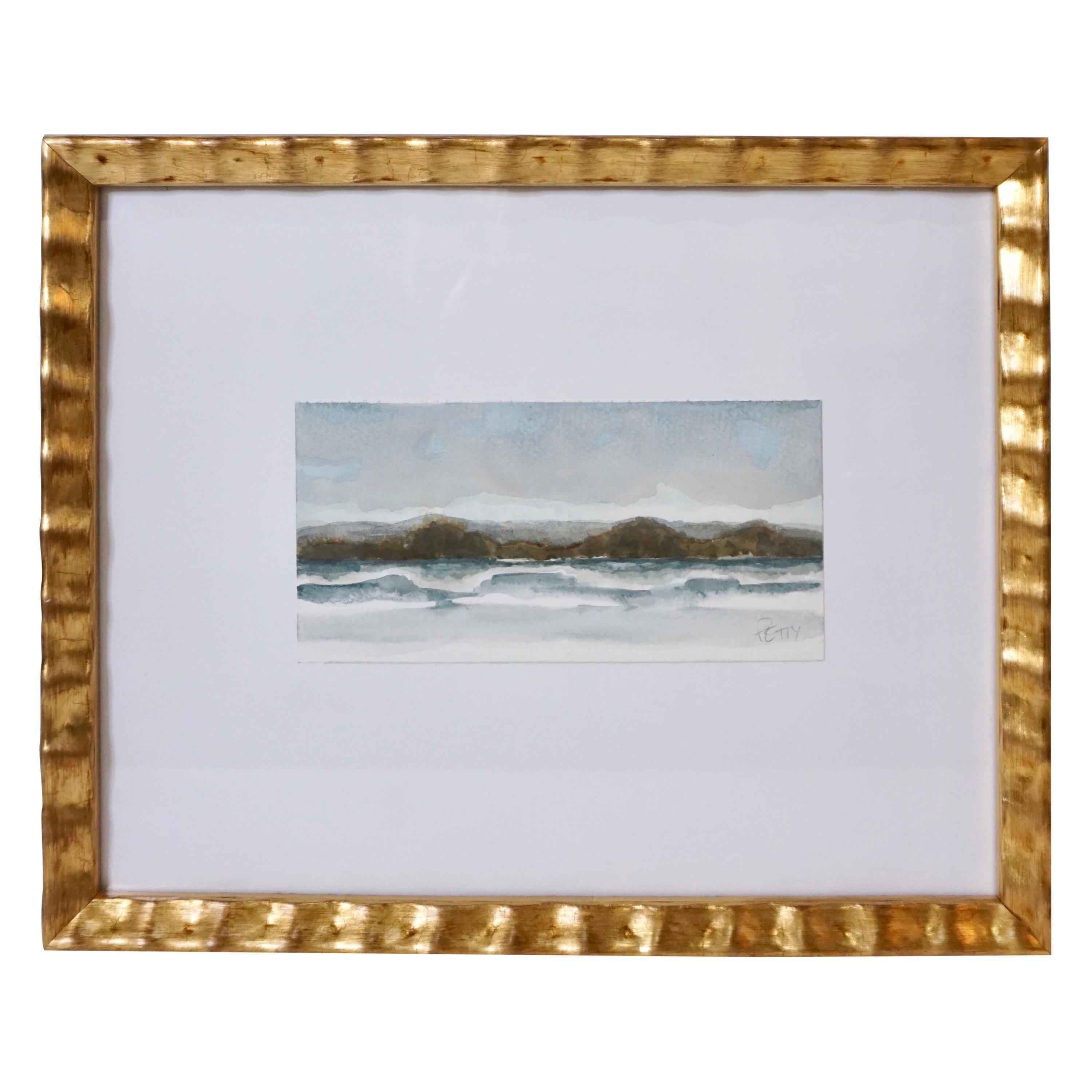 Original Watercolor in Gold Frame For Sale