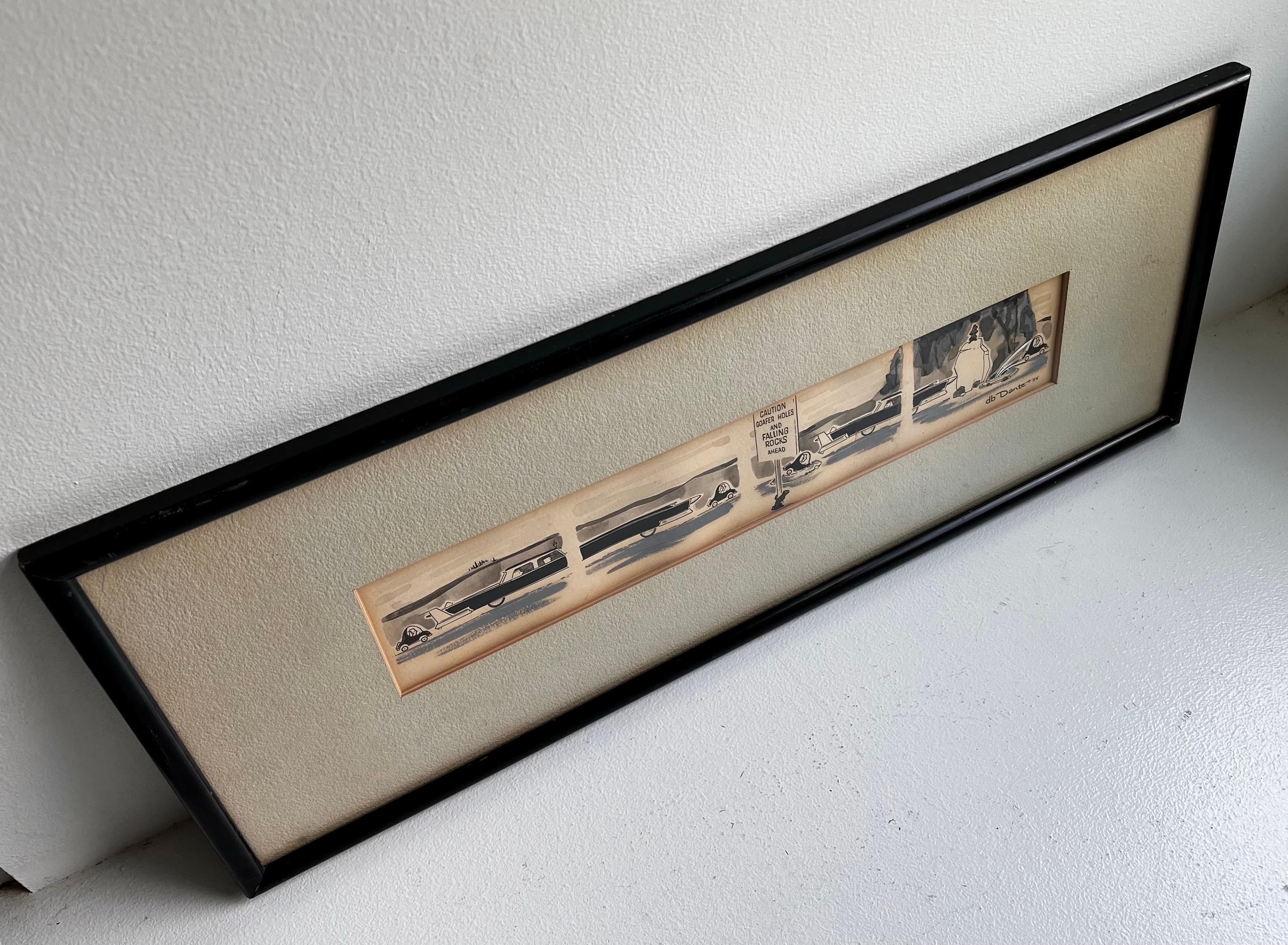Cartoon originale à l'aquarelle et à l'encre de DB Donte, 1958 en vente 1