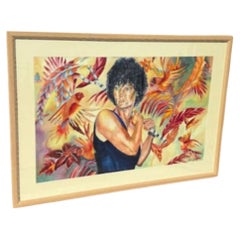 Vintage Original Watercolor on Paper Portrait Painting by Edee Joppich