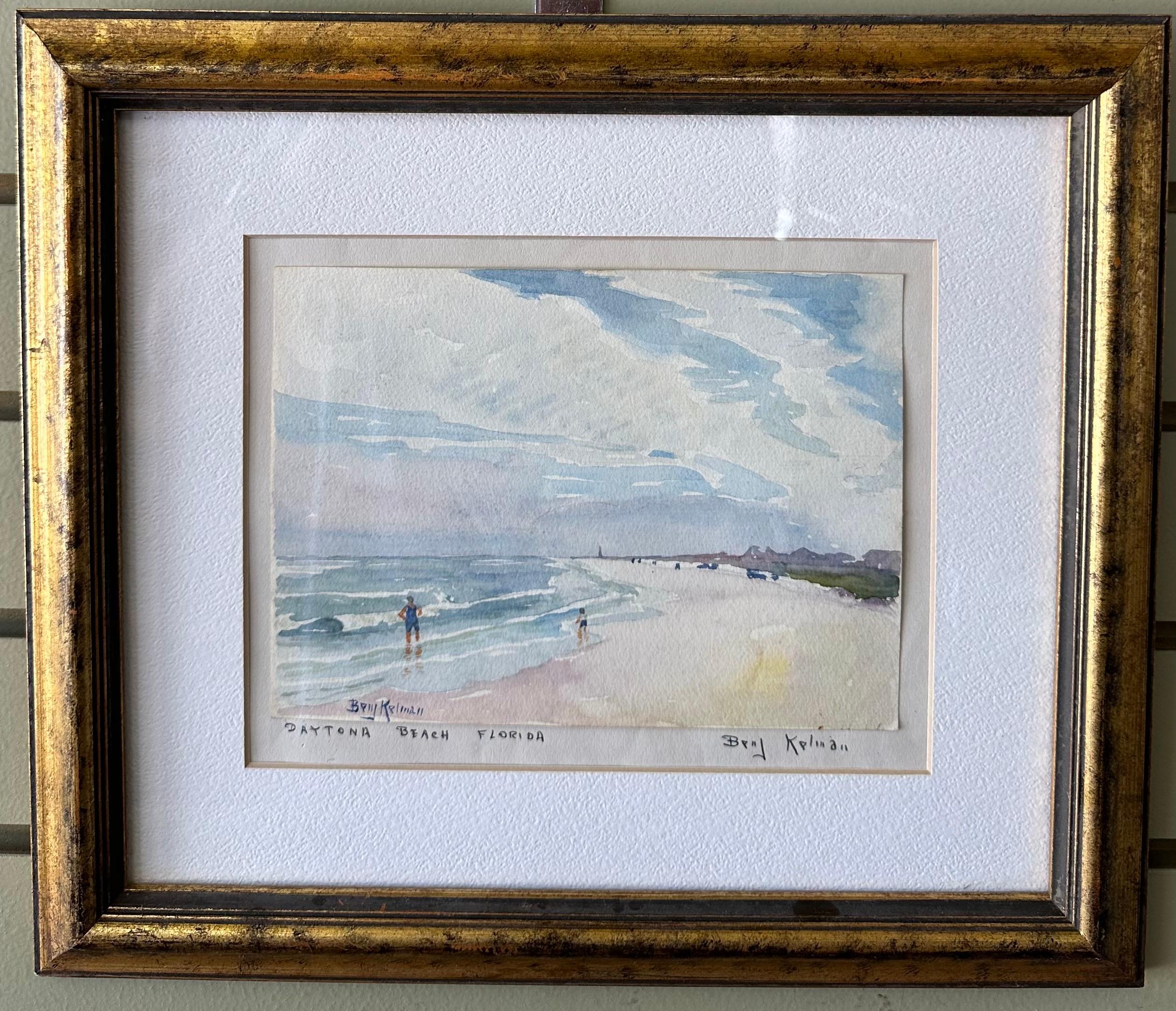 Aquarellgemälde „Daytona Beach - Florida“ von Benjamin Kelman, Original (amerikanisch) im Angebot