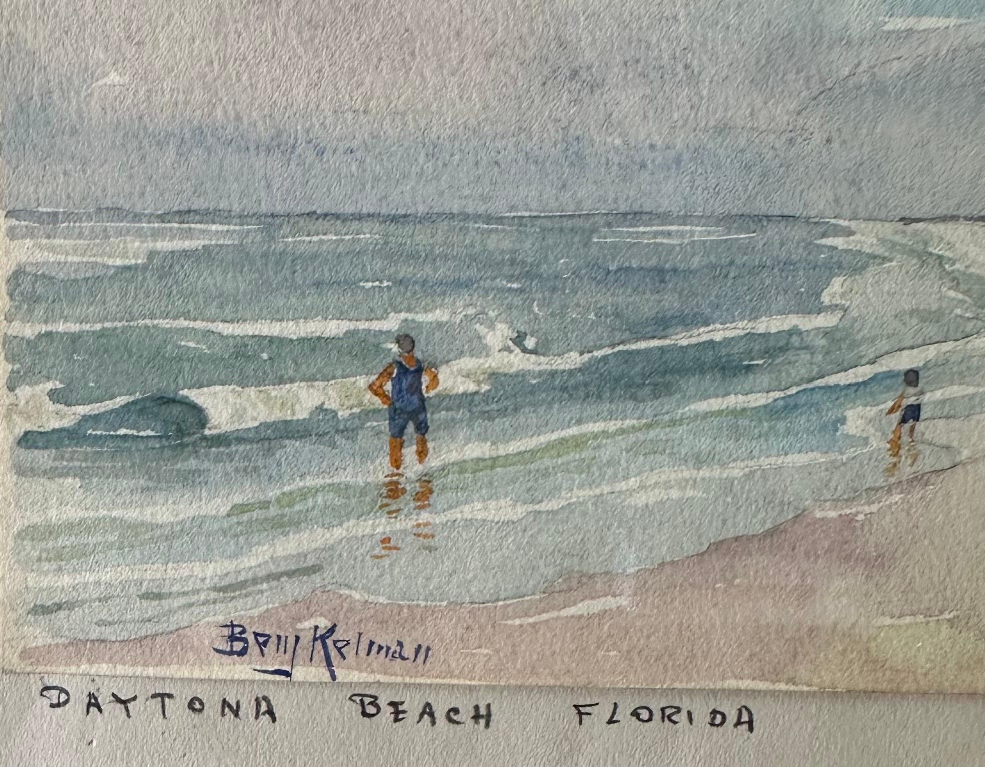 Aquarellgemälde „Daytona Beach - Florida“ von Benjamin Kelman, Original (20. Jahrhundert) im Angebot