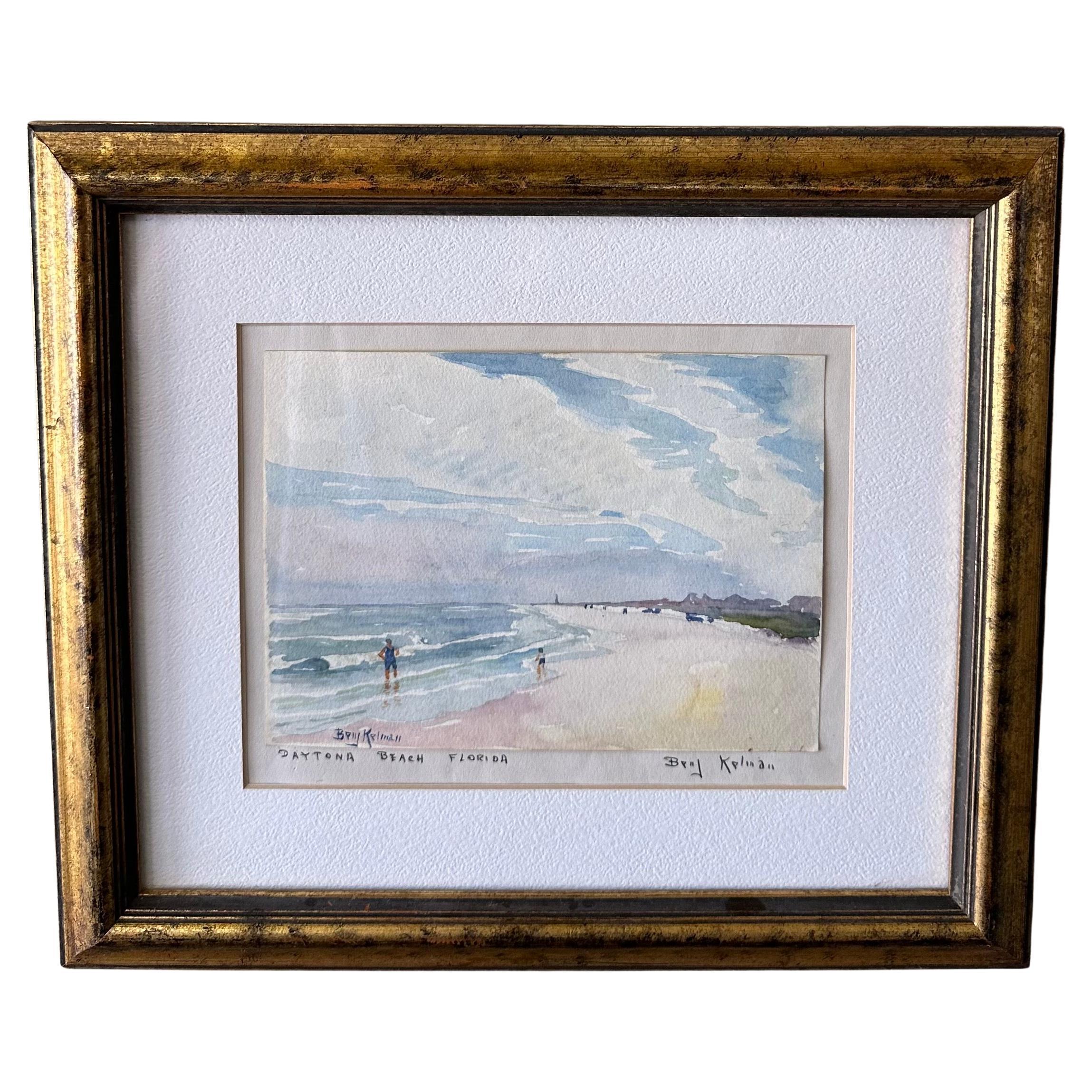 Aquarellgemälde „Daytona Beach - Florida“ von Benjamin Kelman, Original