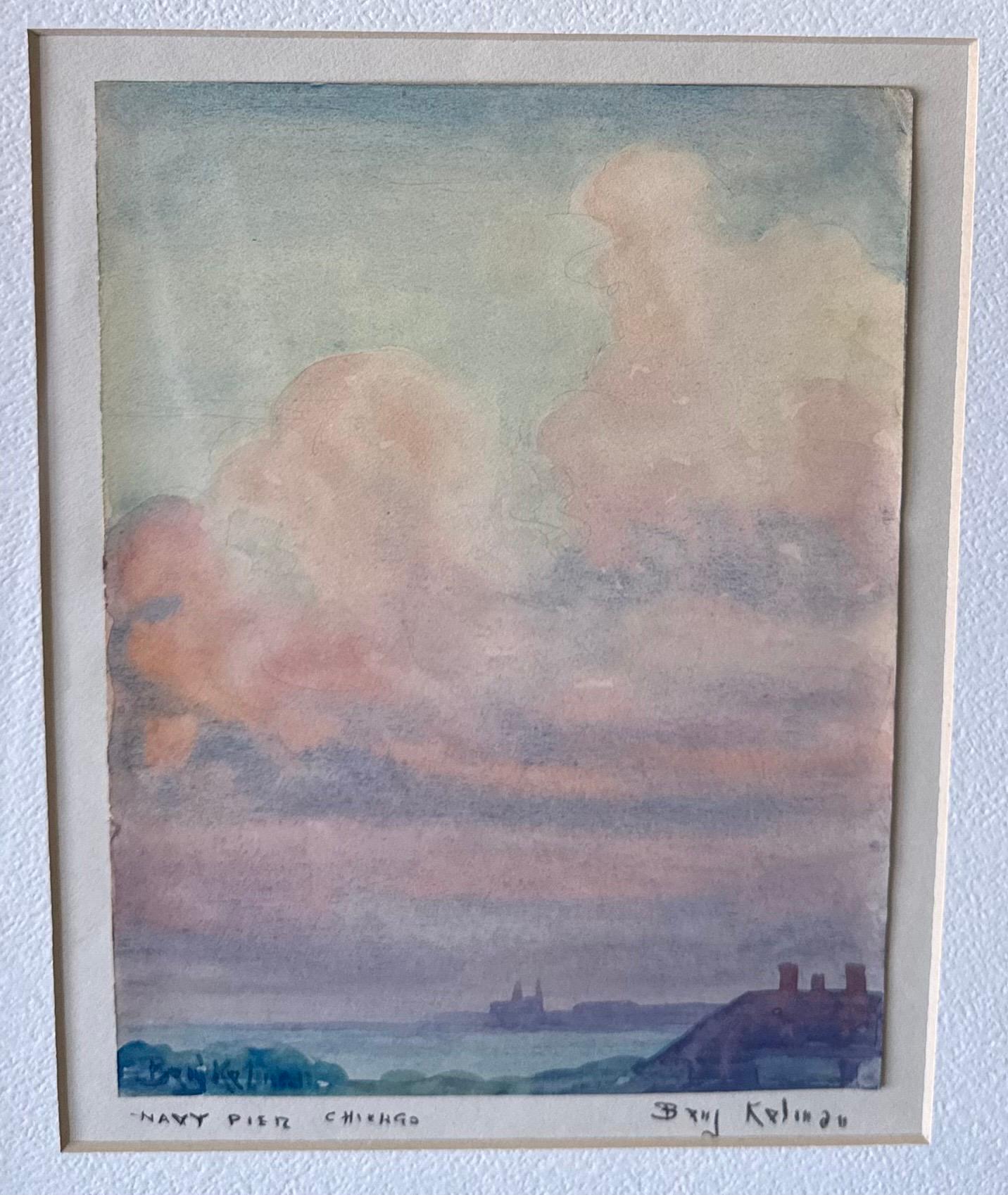 Aquarellgemälde „Navy Pier - Chicago“ von Benjamin Kelman, Original im Angebot 3