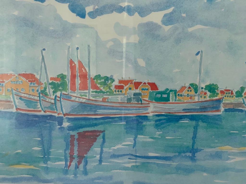 Original-Aquarellgemälde, Skagen- Hafenszene, Skagen (Postmoderne) im Angebot