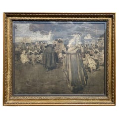 Aquarelle originale de Sir Frank Brangwyn "Le devin".