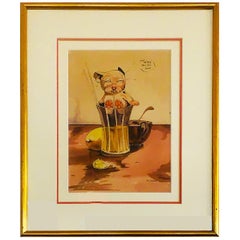 Original Watercolour Painting of Bonzo by IDA Thomas, 1930s