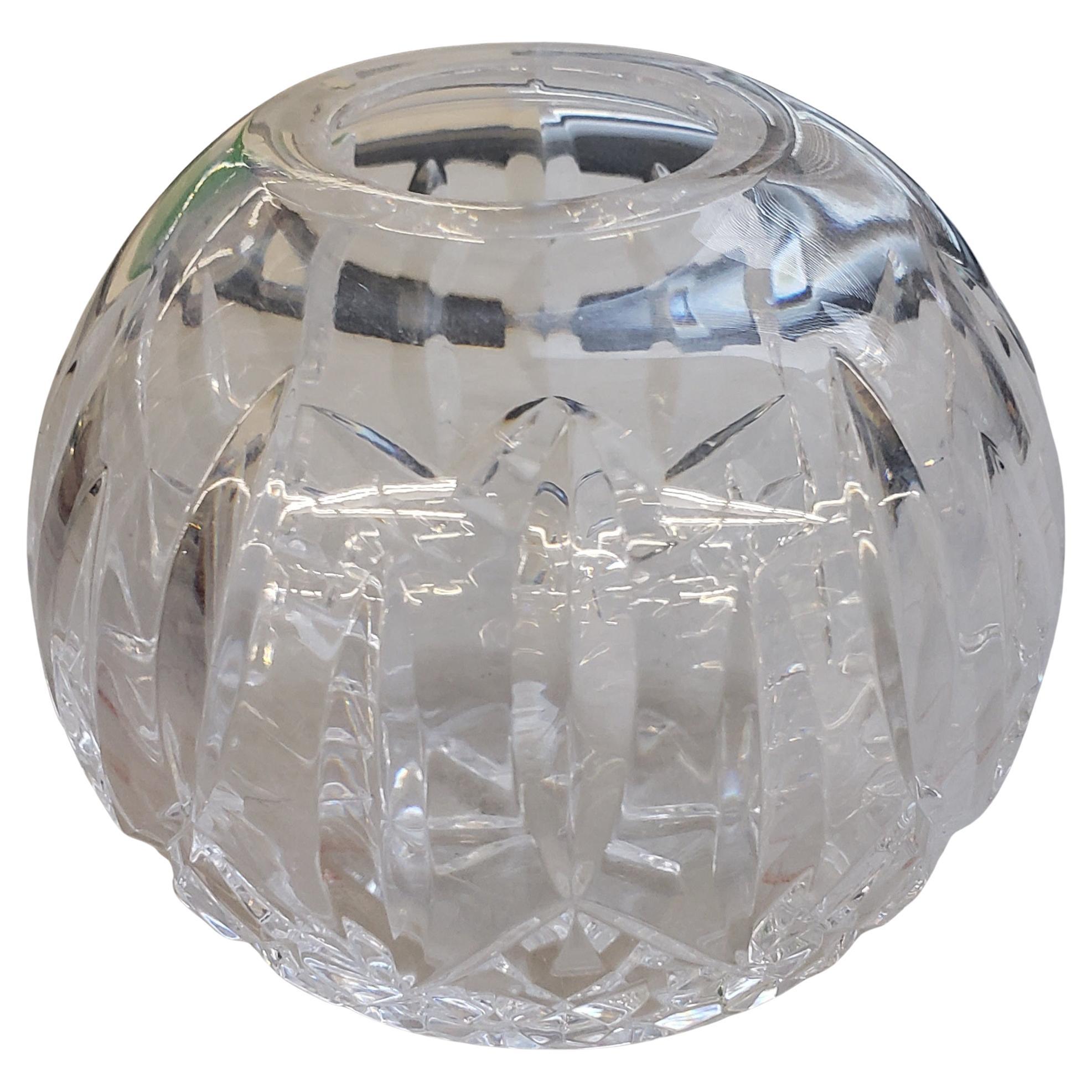 Original Waterford-Kerzenhalter aus geschliffenem Kristall mit Kugeln