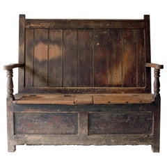 Original Welsh Pine Settle, Early 19th Century, Character, Rustic, Country