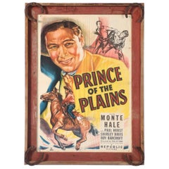 Vintage Original Western Movie Poster of "Prince of the Plains", Starring Monte Hale
