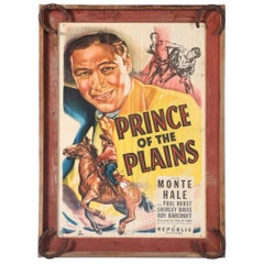 Retro Original Western Movie Poster of "Prince of the Plains", Starring Monte Hale