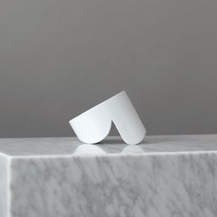 Original White 'Colleoni' Bowl by Enzo Mari for Danese Milano. Italy, 1970s