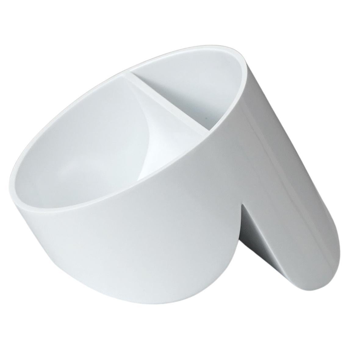 Original White 'Colleoni' Bowl by Enzo Mari for Danese Milano. Italy, 1970s